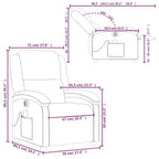 vidaXL Fauteuil inclinable de massage électrique - Fauteuil à oreilles en cuir véritable noir avec fonction vibrante pour le salon