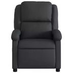 vidaXL Fauteuil inclinable de massage électrique - Fauteuil à oreilles en cuir véritable noir avec fonction vibrante pour le salon