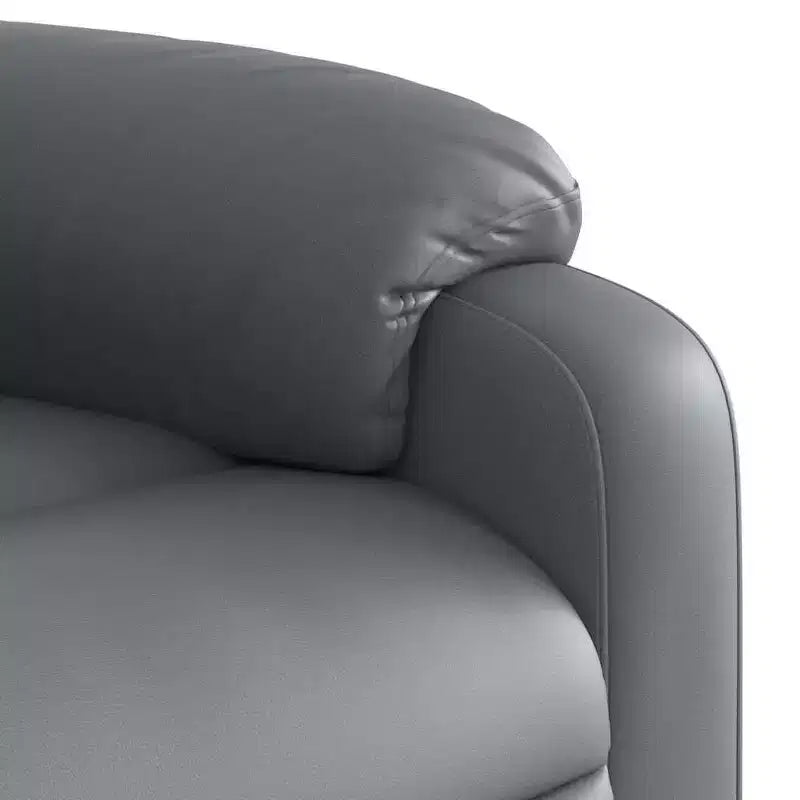 vidaXL Fauteuil inclinable de massage électrique Gris Similicuir, Bois, Métal, Mousse