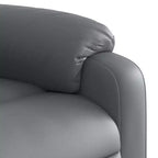 vidaXL Fauteuil inclinable de massage électrique Gris Similicuir, Bois, Métal, Mousse