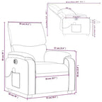 vidaXL Fauteuil inclinable de massage électrique Gris Similicuir, Bois, Métal, Mousse
