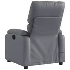 vidaXL Fauteuil inclinable de massage électrique Gris Similicuir, Bois, Métal, Mousse