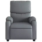 vidaXL Fauteuil inclinable de massage électrique Gris Similicuir, Bois, Métal, Mousse