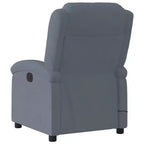 vidaXL Fauteuil inclinable de massage électrique - Velours gris foncé, Repose-pieds/dossier réglables automatiquement, Massage vibrant à 6 points, Poche latérale