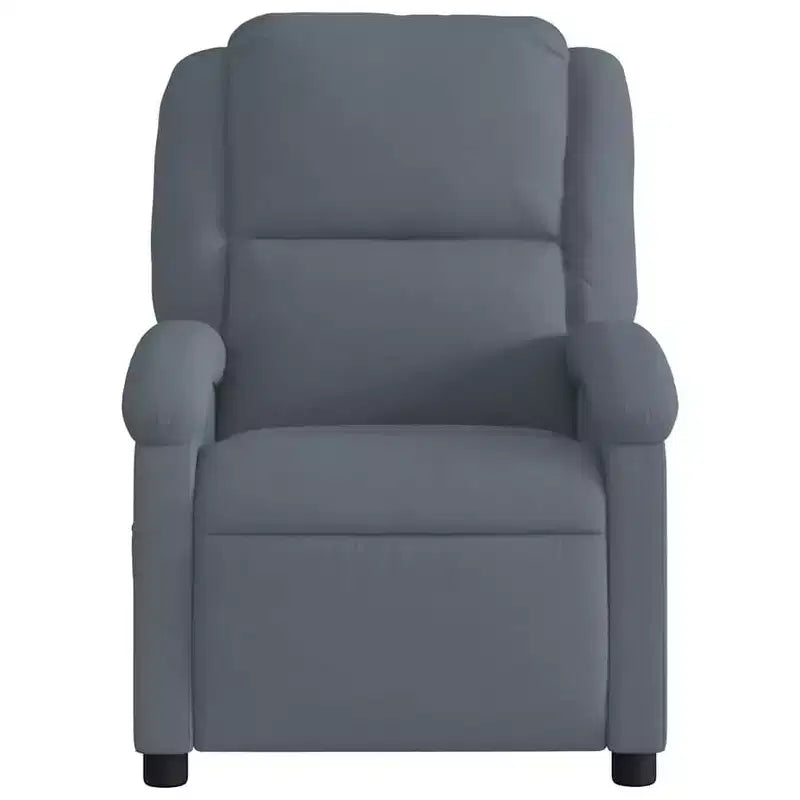 vidaXL Fauteuil inclinable de massage électrique - Velours gris foncé, Repose-pieds/dossier réglables automatiquement, Massage vibrant à 6 points, Poche latérale