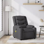 vidaXL Fauteuil de massage inclinable Gris foncé