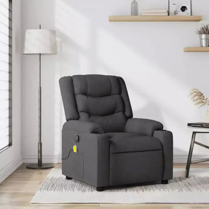 vidaXL Fauteuil de massage inclinable Gris foncé