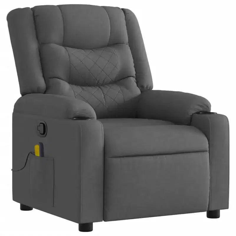 vidaXL Fauteuil de massage inclinable Gris foncé