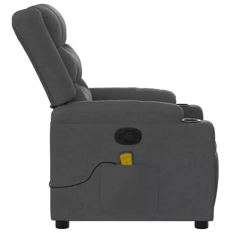 vidaXL Fauteuil de massage inclinable Gris foncé