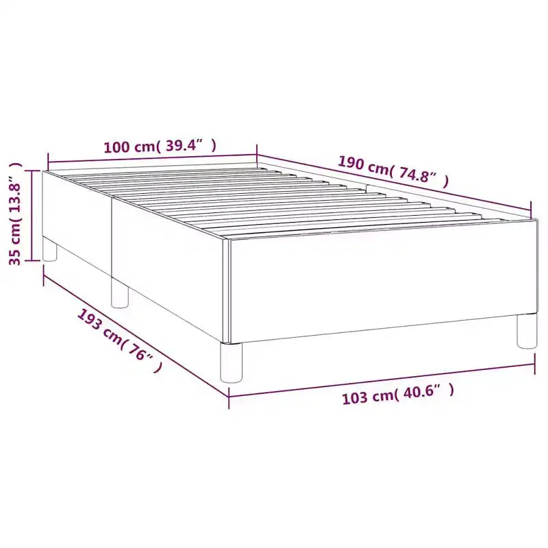 Cadre de lit double vidaXL, plateforme de lit rembourrée en tissu, gris foncé, sans matelas
