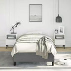 Cadre de lit double vidaXL, plateforme de lit rembourrée en tissu, gris foncé, sans matelas