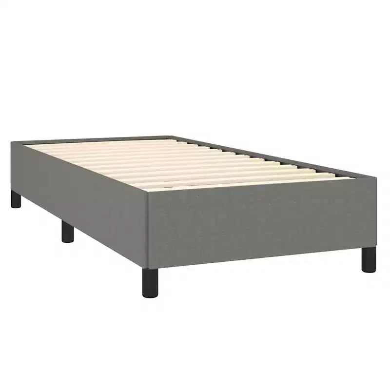 Cadre de lit double vidaXL, plateforme de lit rembourrée en tissu, gris foncé, sans matelas