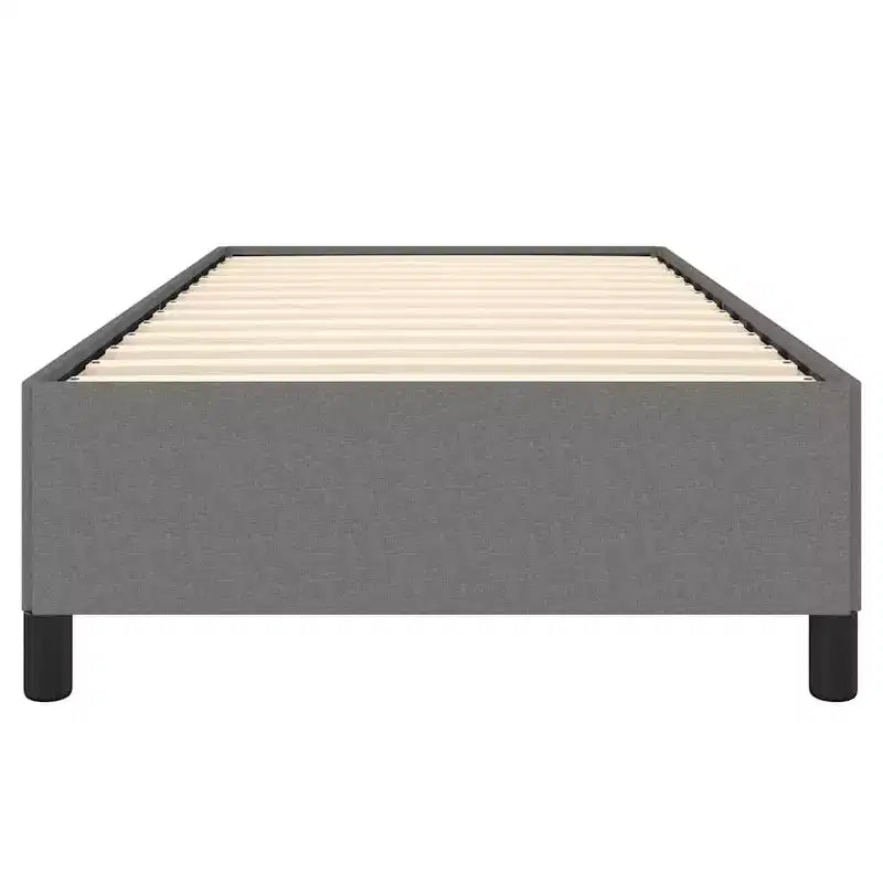 Cadre de lit double vidaXL, plateforme de lit rembourrée en tissu, gris foncé, sans matelas
