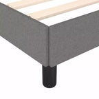 Cadre de lit double vidaXL, plateforme de lit rembourrée en tissu, gris foncé, sans matelas