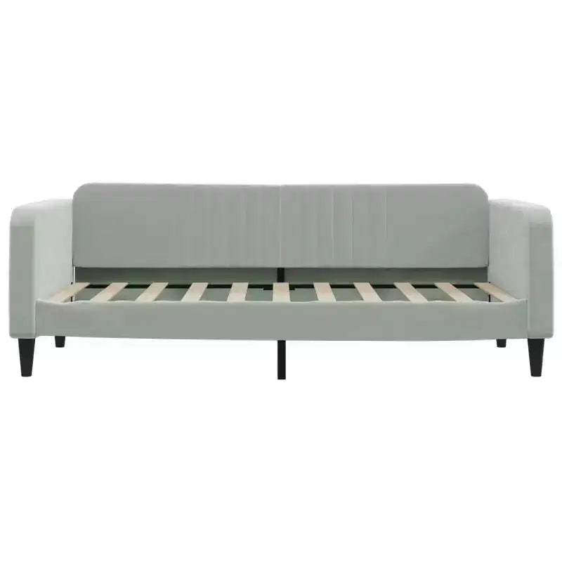 vidaXL Lit de repos Canapé-lit rembourré pour Chambre à coucher Salon Velours - Gris clair Sans matelas