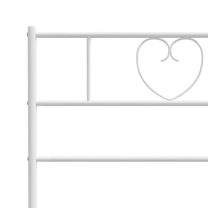 vidaXL Cadre de lit double en métal avec tête de lit, acier robuste, blanc, sans matelas