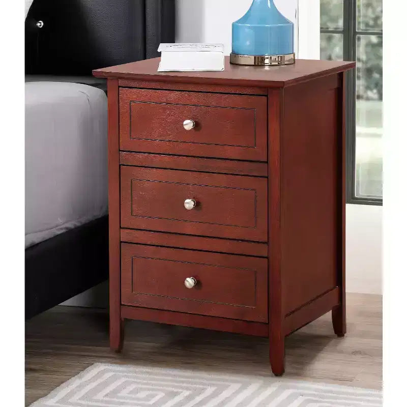 Table de chevet HomeStock 63,5 cm H x 48,26 cm l x 38,1 cm P, 3 tiroirs, Rangement compact