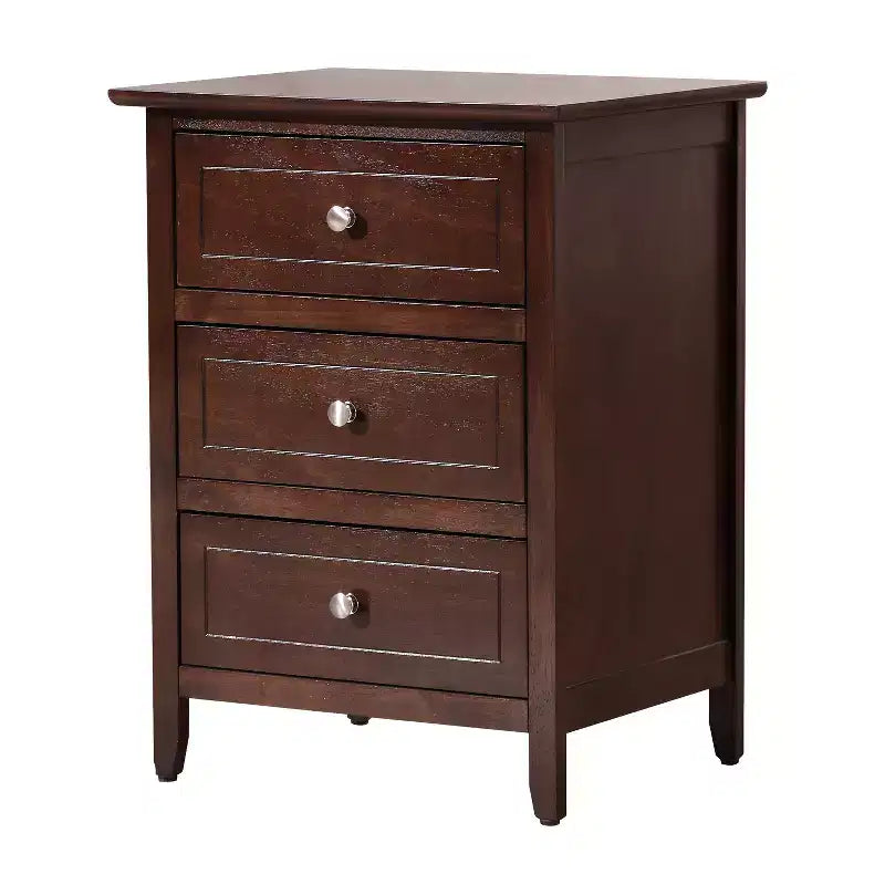 Table de chevet HomeStock 63,5 cm H x 48,26 cm l x 38,1 cm P, 3 tiroirs, Rangement compact