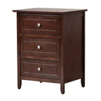 Table de chevet HomeStock 63,5 cm H x 48,26 cm l x 38,1 cm P, 3 tiroirs, Rangement compact