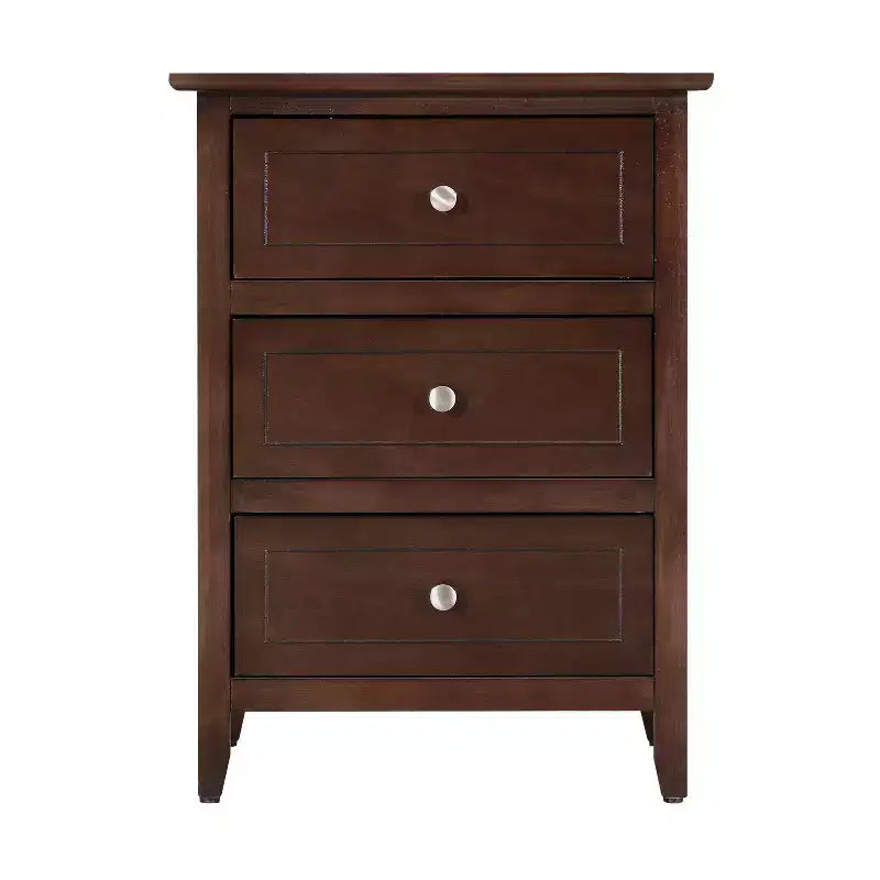 Table de chevet HomeStock 63,5 cm H x 48,26 cm l x 38,1 cm P, 3 tiroirs, Rangement compact