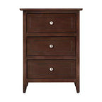 Table de chevet HomeStock 63,5 cm H x 48,26 cm l x 38,1 cm P, 3 tiroirs, Rangement compact