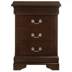 Table de chevet Louis Phillipe HomeStock, 74 cm (H) x 53 cm (L) x 41 cm (P), avec trois tiroirs