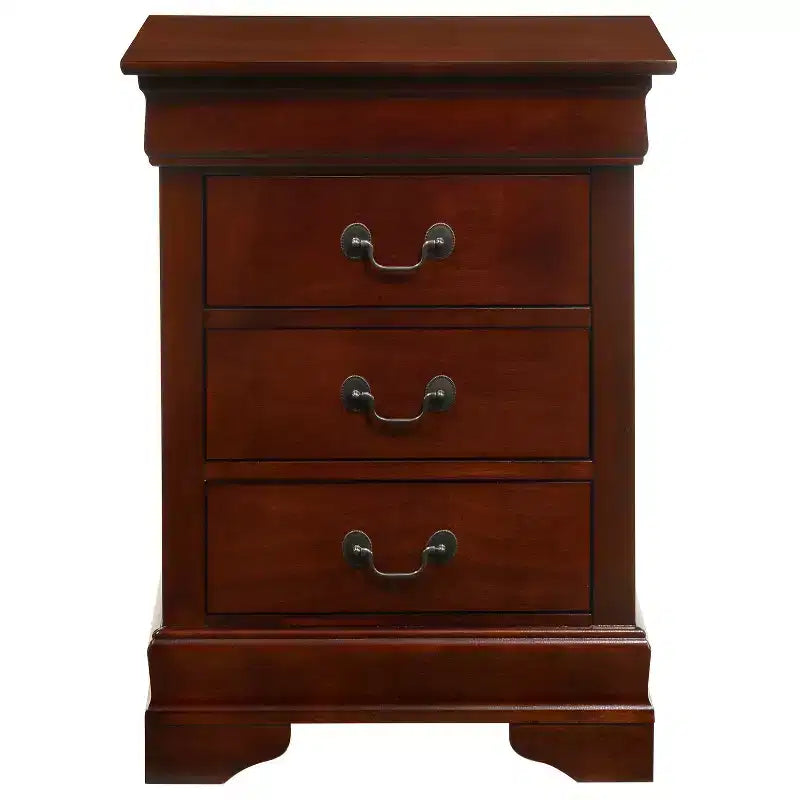 Table de chevet Louis Phillipe HomeStock, 74 cm (H) x 53 cm (L) x 41 cm (P), avec trois tiroirs