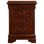 Table de chevet Louis Phillipe HomeStock, 74 cm (H) x 53 cm (L) x 41 cm (P), avec trois tiroirs