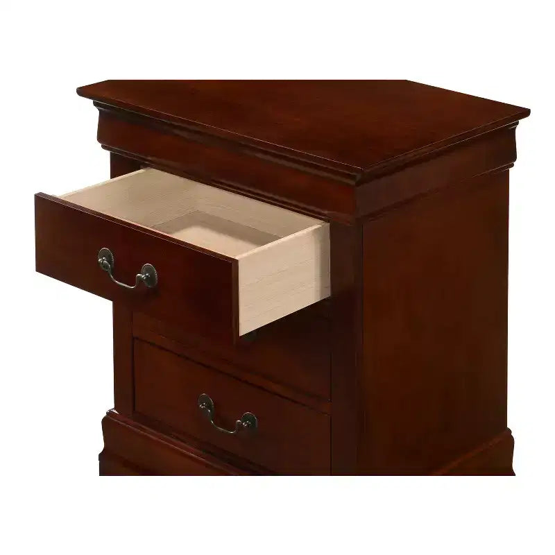 Table de chevet Louis Phillipe HomeStock, 74 cm (H) x 53 cm (L) x 41 cm (P), avec trois tiroirs