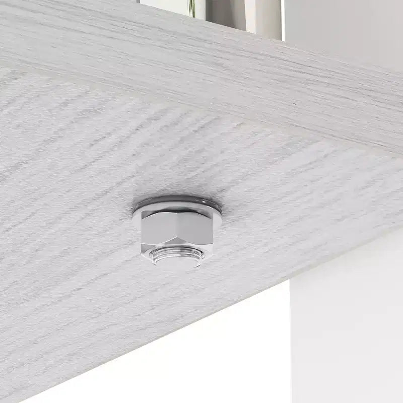 Table basse moderne rectangulaire Okak à 2 niveaux avec plateau en verre trempé et pieds en métal, table centrale d'appoint avec couche MDF pour salon