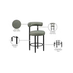 Meridian Furniture, Tabouret de comptoir en cuir végétalien vert Bordeaux, Lot de 2