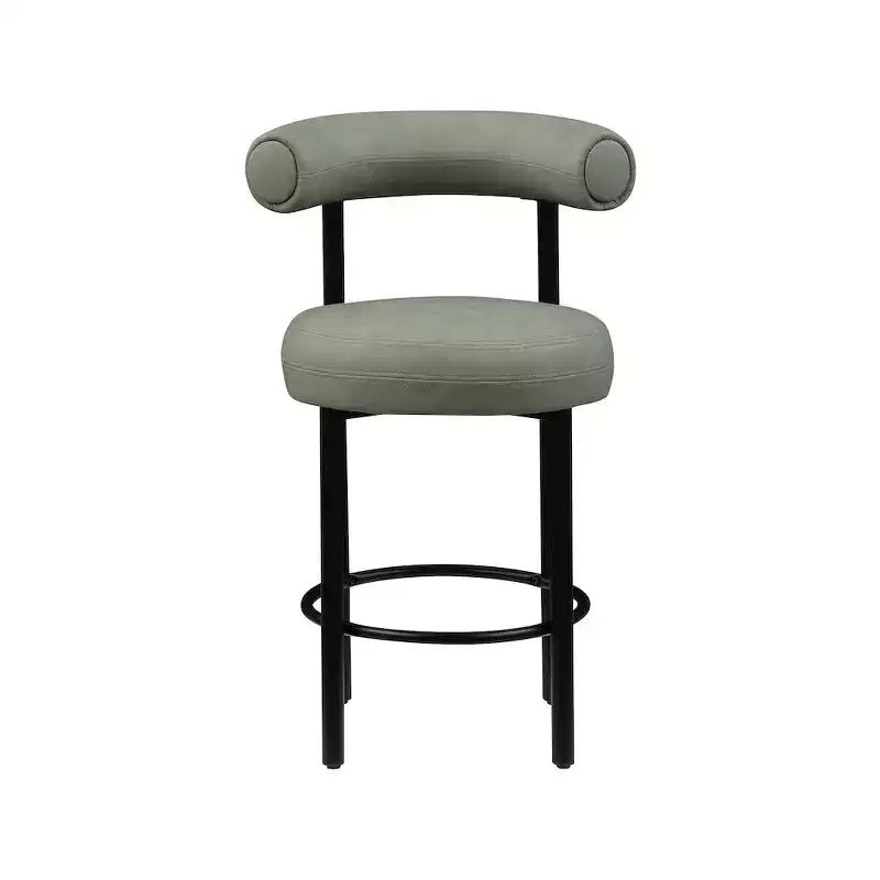 Meridian Furniture, Tabouret de comptoir en cuir végétalien vert Bordeaux, Lot de 2