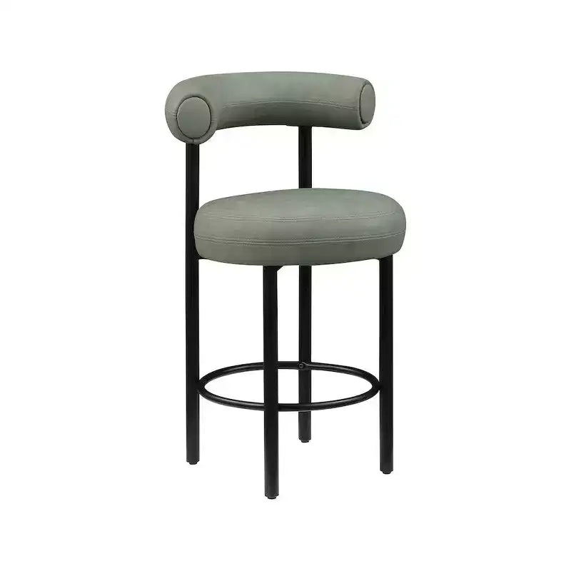 Meridian Furniture, Tabouret de comptoir en cuir végétalien vert Bordeaux, Lot de 2