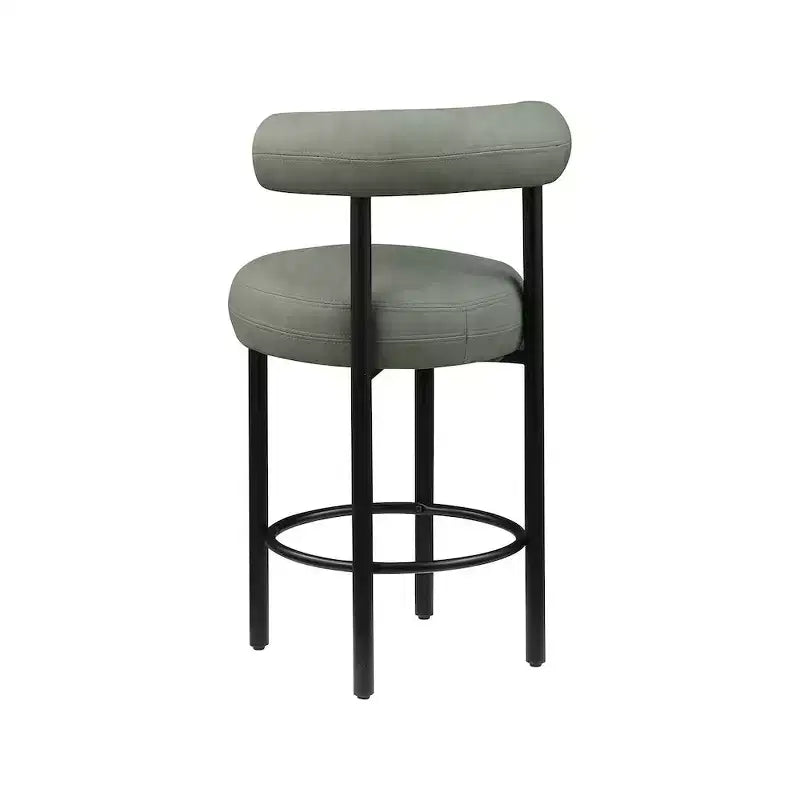 Meridian Furniture, Tabouret de comptoir en cuir végétalien vert Bordeaux, Lot de 2