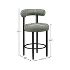 Meridian Furniture, Tabouret de comptoir en cuir végétalien vert Bordeaux, Lot de 2