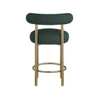 Tabouret en tissu bouclé vert Bordeaux Meridian Furniture, lot de 2
