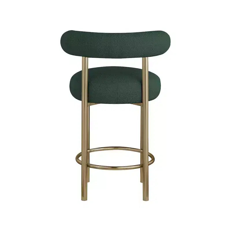 Tabouret en tissu bouclé vert Bordeaux Meridian Furniture, lot de 2
