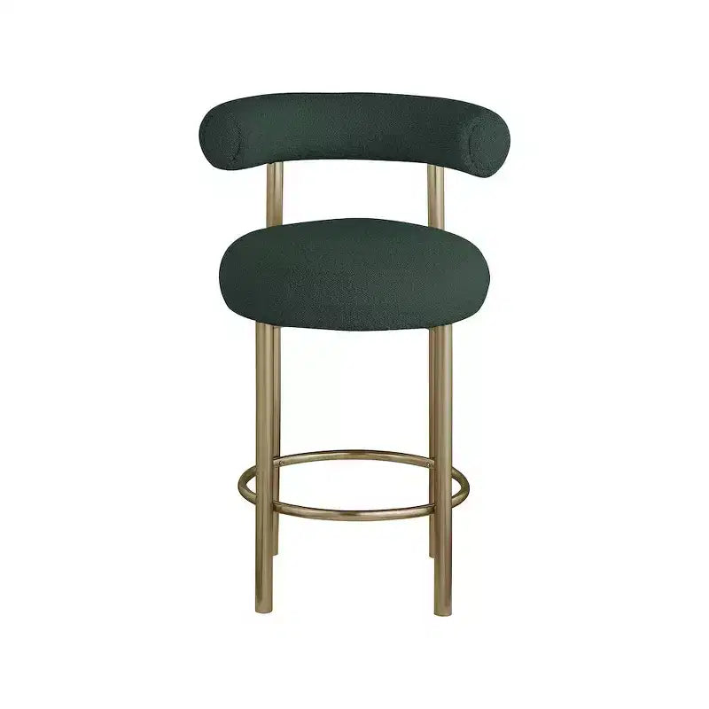 Tabouret en tissu bouclé vert Bordeaux Meridian Furniture, lot de 2