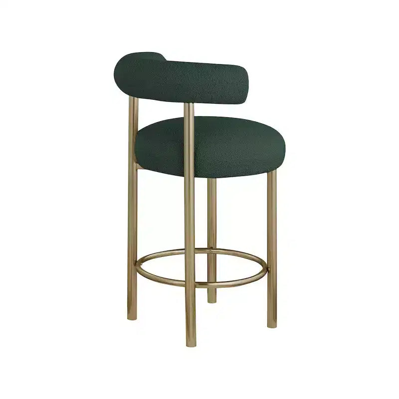 Tabouret en tissu bouclé vert Bordeaux Meridian Furniture, lot de 2