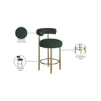 Tabouret en tissu bouclé vert Bordeaux Meridian Furniture, lot de 2