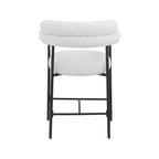 Meridian Furniture, Tabouret de comptoir Blake en tissu bouclette crème, Lot de 2