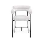 Meridian Furniture, Tabouret de comptoir Blake en tissu bouclette crème, Lot de 2