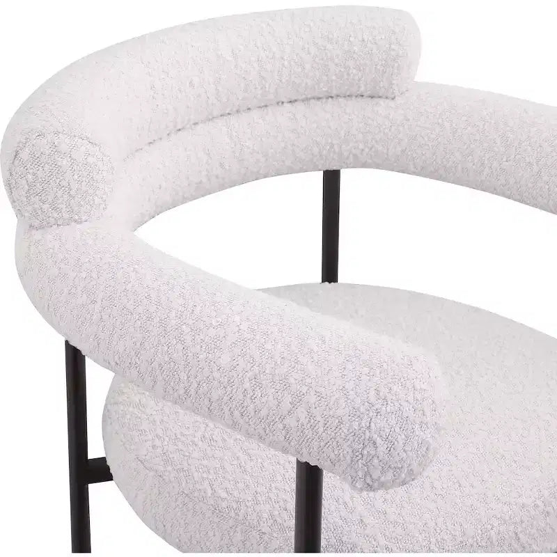 Meridian Furniture, Tabouret de comptoir Blake en tissu bouclette crème, Lot de 2