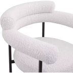Meridian Furniture, Tabouret de comptoir Blake en tissu bouclette crème, Lot de 2