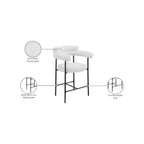 Meridian Furniture, Tabouret de comptoir Blake en tissu bouclette crème, Lot de 2