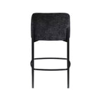 Meridian Furniture, Tabouret Burton en tissu chenille noir, Lot de 2