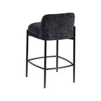 Meridian Furniture, Tabouret Burton en tissu chenille noir, Lot de 2