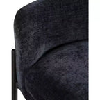 Meridian Furniture, Tabouret Burton en tissu chenille noir, Lot de 2
