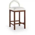 Meridian Furniture,Conrad Cream Linen Textured Fabric Counter Stool