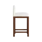 Meridian Furniture, Tabouret de comptoir en tissu texturé lin crème Conrad